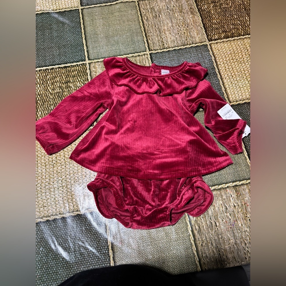 Carter's Burgundy Baby Set - Picture 3 of 8